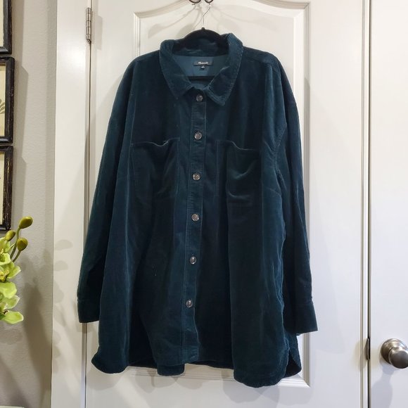 Madewell Jackets & Blazers - Madewell Dark Emerald Green Shacket 4XL